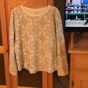 Sonoma womens long sleeve ribbed tshirt, size L